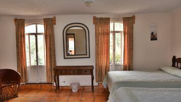 Double Room | Blackout drapes, iron/ironing board, bed sheets