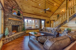 TV, fireplace, video games, DVD player