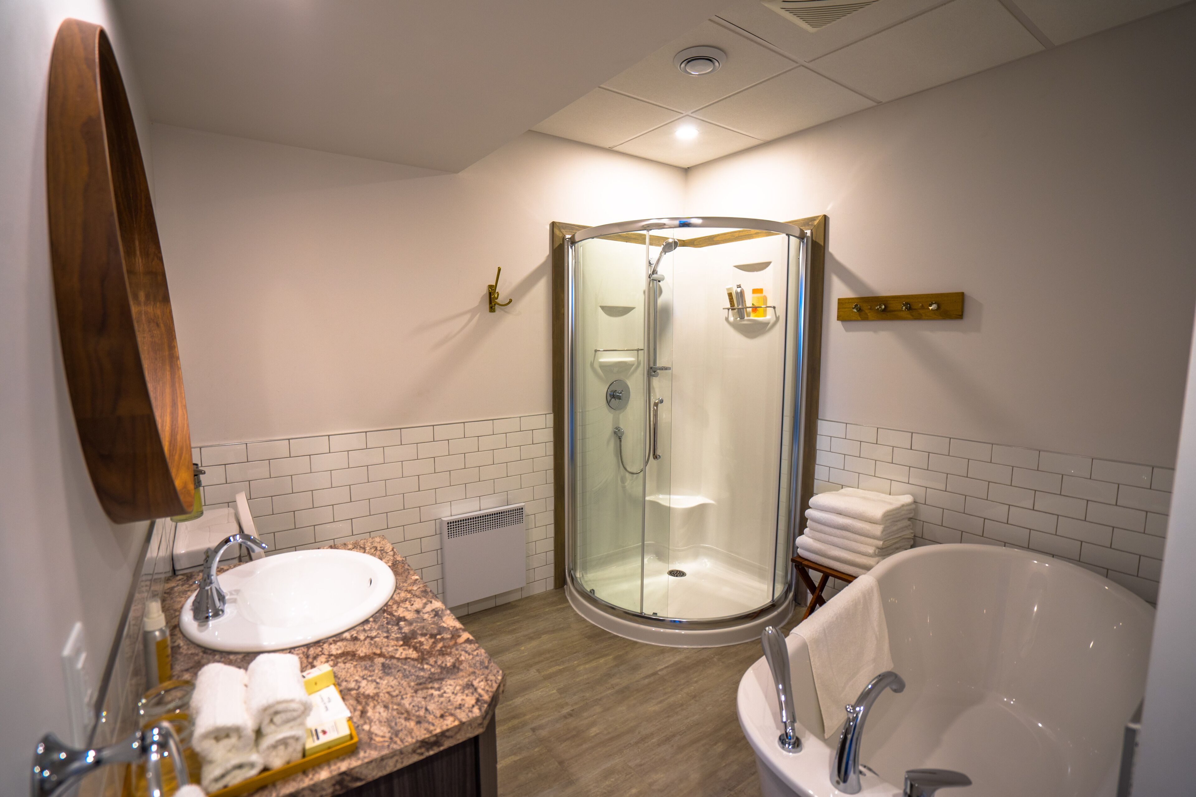 The Den Appartment with Spa | Badrum | Dusch, regndusch, hårtork och handdukar