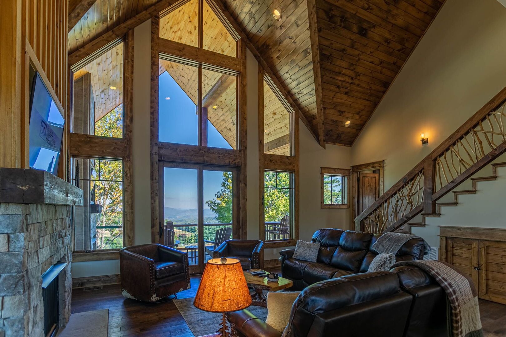 Télévision, cheminée, lecteur de DVD