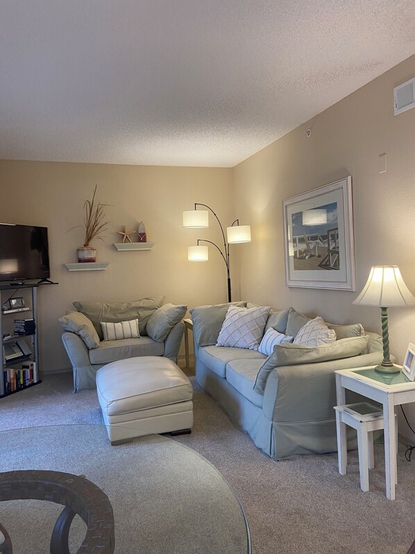 Smart TV, DVD player, table football, books
