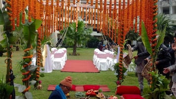 Outdoor wedding area