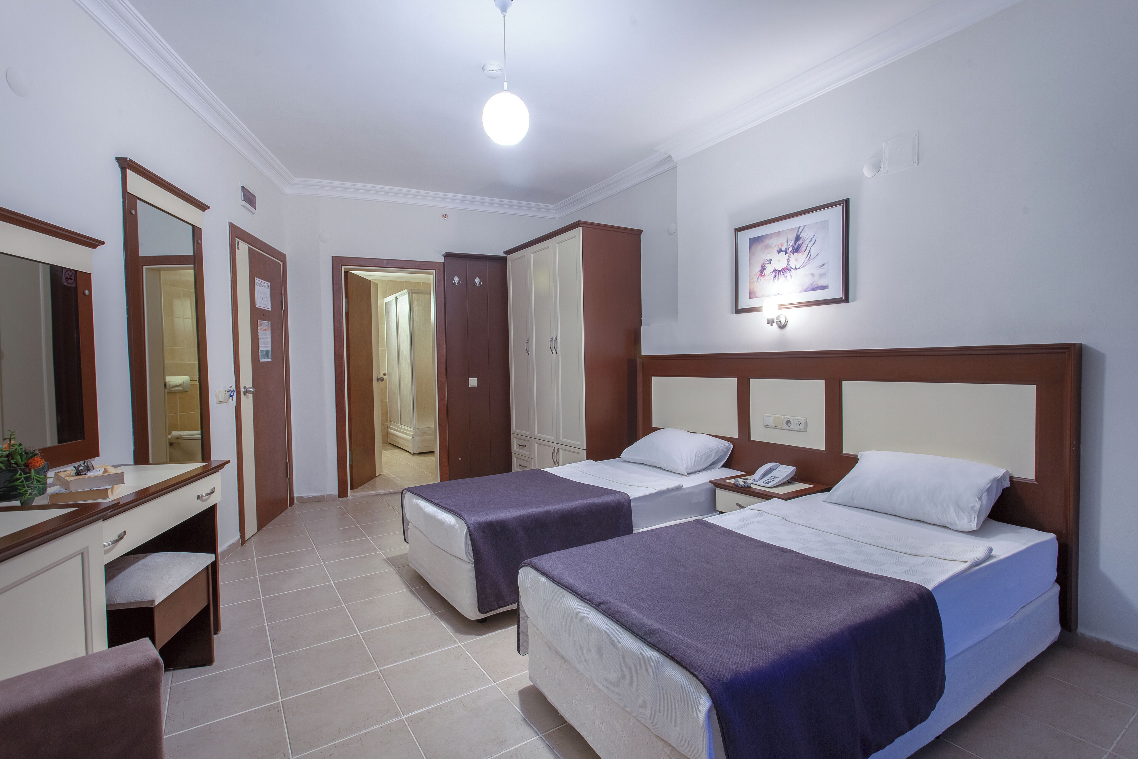 Een minibar, een bureau, gratis wifi, beddengoed