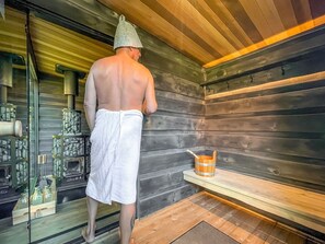 Sauna - traumHaff® memorial Summer by the Sea, private NORDICSPA, 2 fireplaces, boat, dog (Rieth am See)
