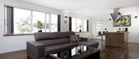 Superior Apartment, 2 Bedrooms | Living area | Flat-screen TV