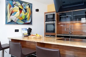 Superior Apartment, 2 Bedrooms | Private kitchen | Full-size fridge, oven, dishwasher, coffee/tea maker