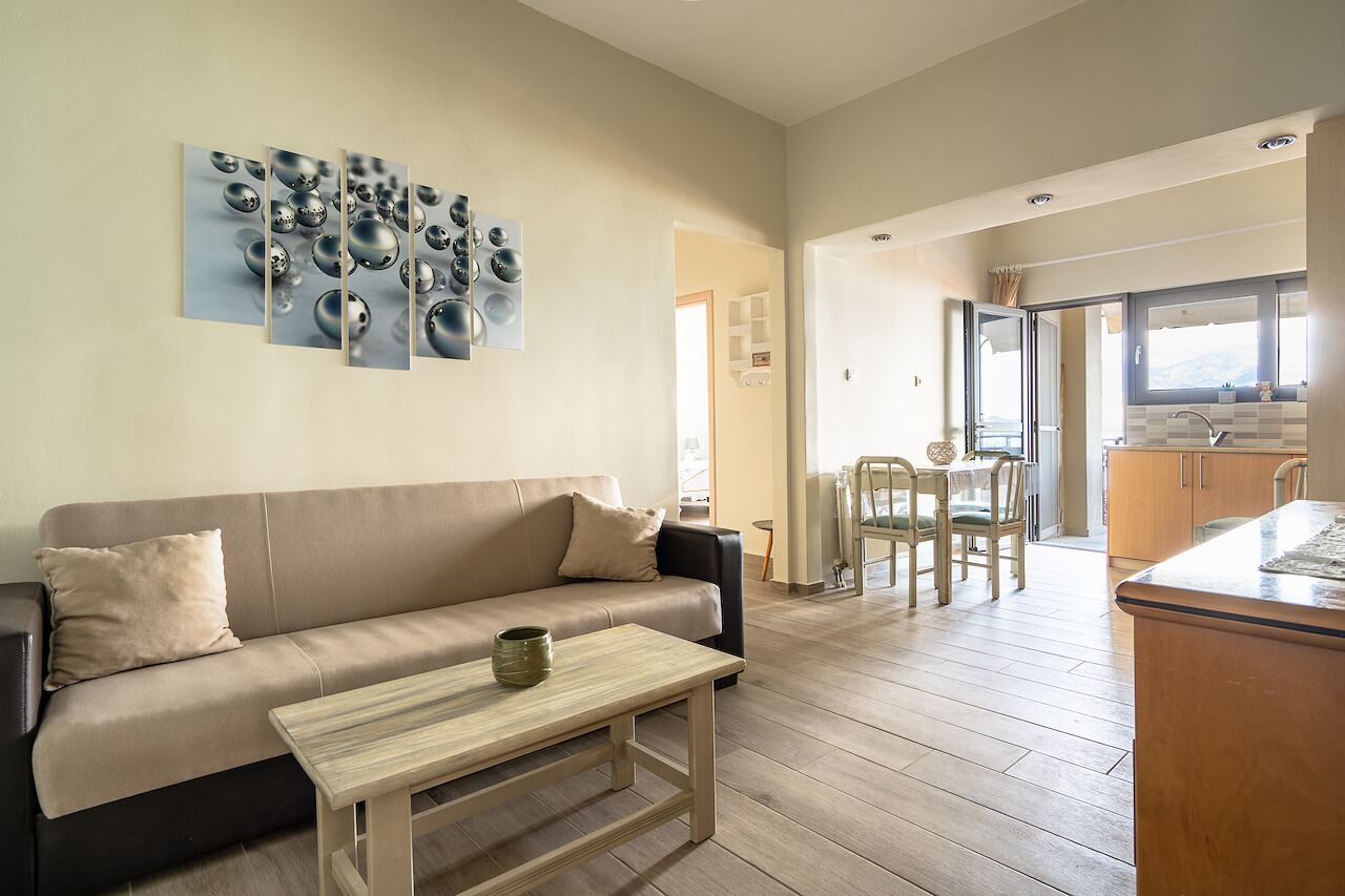 Apartment, 2 Schlafzimmer, Meerblick | Wohnbereich | Flachbildfernseher