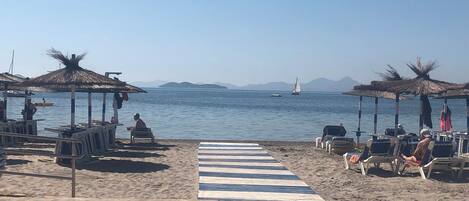 Beach nearby, sun-loungers