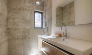 Hair dryer, towels, toilet paper