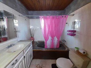 Suite Executive, 1 letto king (Room 5) | Bagno | Combinazione doccia/vasca, soffione a pioggia, accappatoio, asciugamani