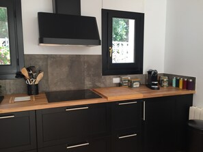 Fridge, microwave, oven, stovetop - Beautiful Hacienda villa with sea view/AC/ gratis WIFI Benissa/Moraira   (Benissa)