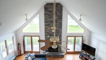 TV, fireplace, DVD player, video library