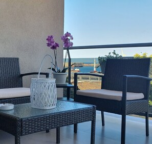 Panoramic Double Room, Balcony, Sea View | Terrace/patio
