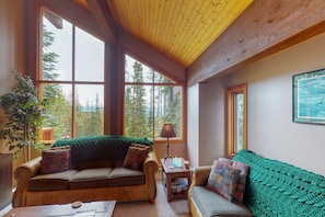 TV, caminetto, lettore DVD, libri