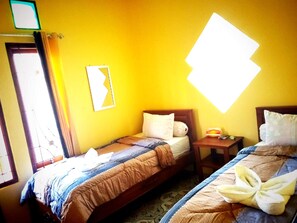 Individually decorated, individually furnished, desk, laptop workspace