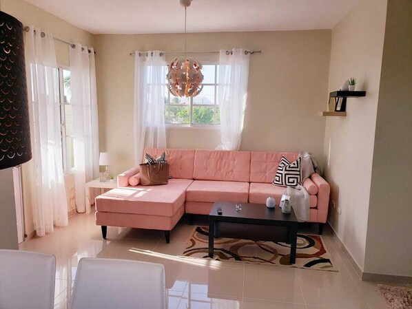 Apartment | Living room | TV - Lovely 2 Bedroom Apartment (Monte Cristi)