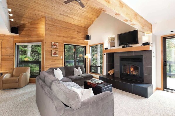 TV, fireplace, offices