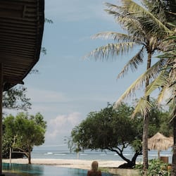 Outdoor pool, pool loungers