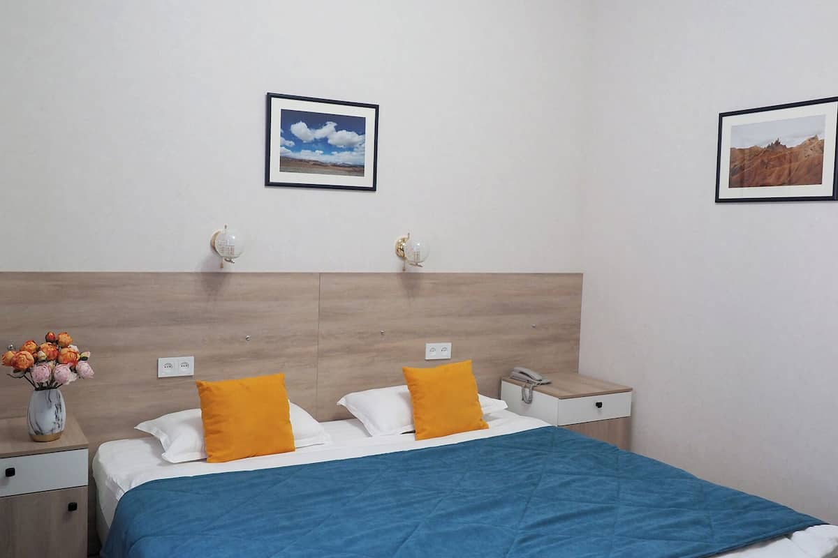 Hypo-allergenic bedding, down duvets, in-room safe, desk