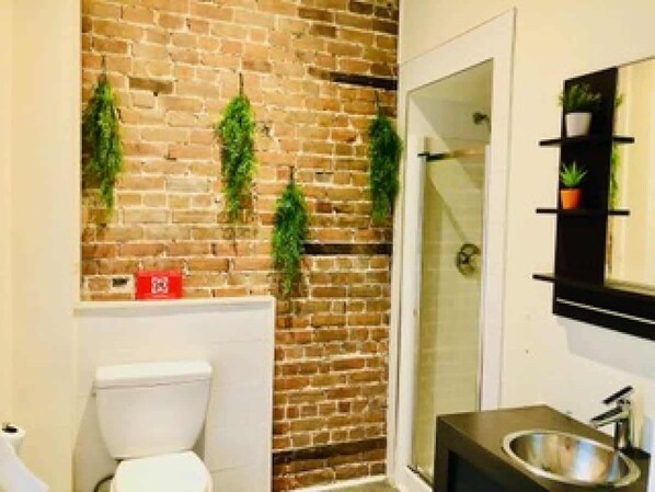 Tina con regadera, amenidades de baño gratuitas, secadora de cabello 