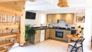 Apartment | Private kitchen - Luxurious Penthouse with Harbour Views (St Ives)