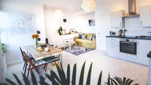 Apartment | Living area - Luxury Sunrise Suite with Harbour Views (St Ives)