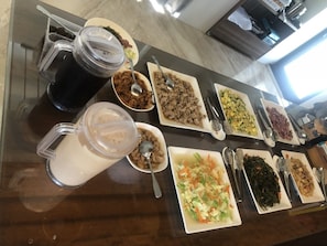 Free daily self-service breakfast