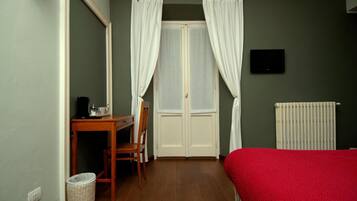 Desk, free WiFi, bed sheets