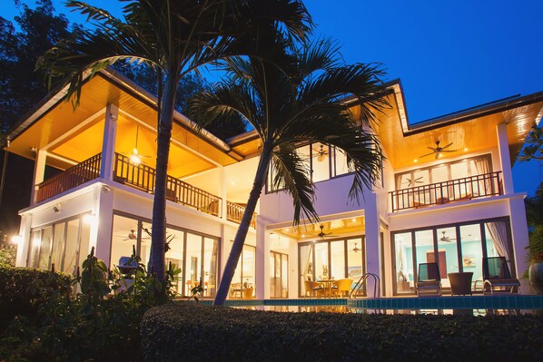Front of property – evening/night - 15 Goodwood Hill (Krabi)