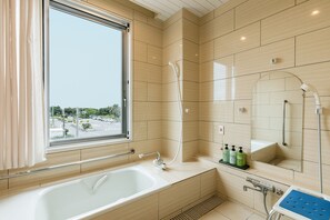 Accessible Twin room (With Bath) Non Smoking | Bathroom | Free toiletries, hair dryer, slippers, electronic bidet