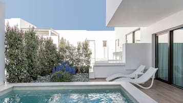 Habitación doble, piscina privada, vistas al jardín | Terraza o patio