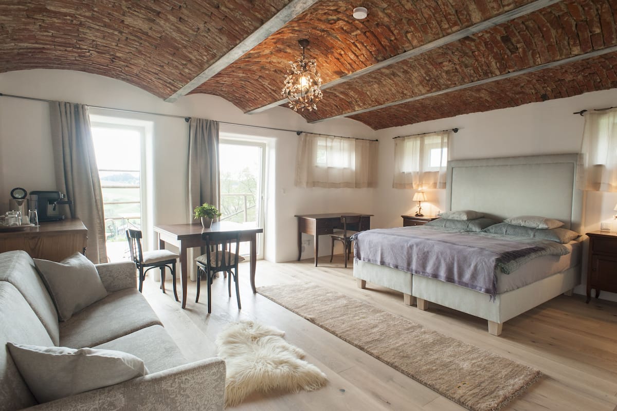 Premium bedding, down duvets, Select Comfort beds, minibar