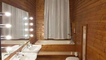 Free toiletries, hair dryer, bidet, towels