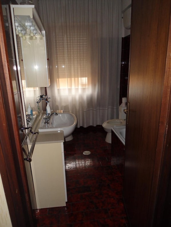 Rainfall showerhead, bathrobes, bidet, towels
