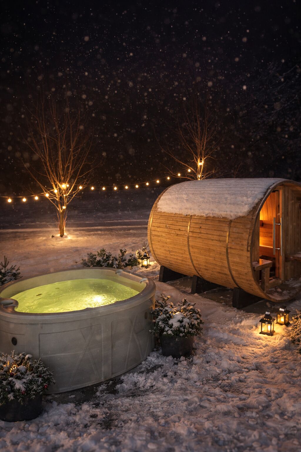 Outdoor spa tub
