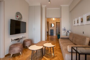 Apartment, 4 Bedrooms | Living area | Flat-screen TV - Luxurious 4 Bdrm 3Bath Apt 1- Athens (Athens)