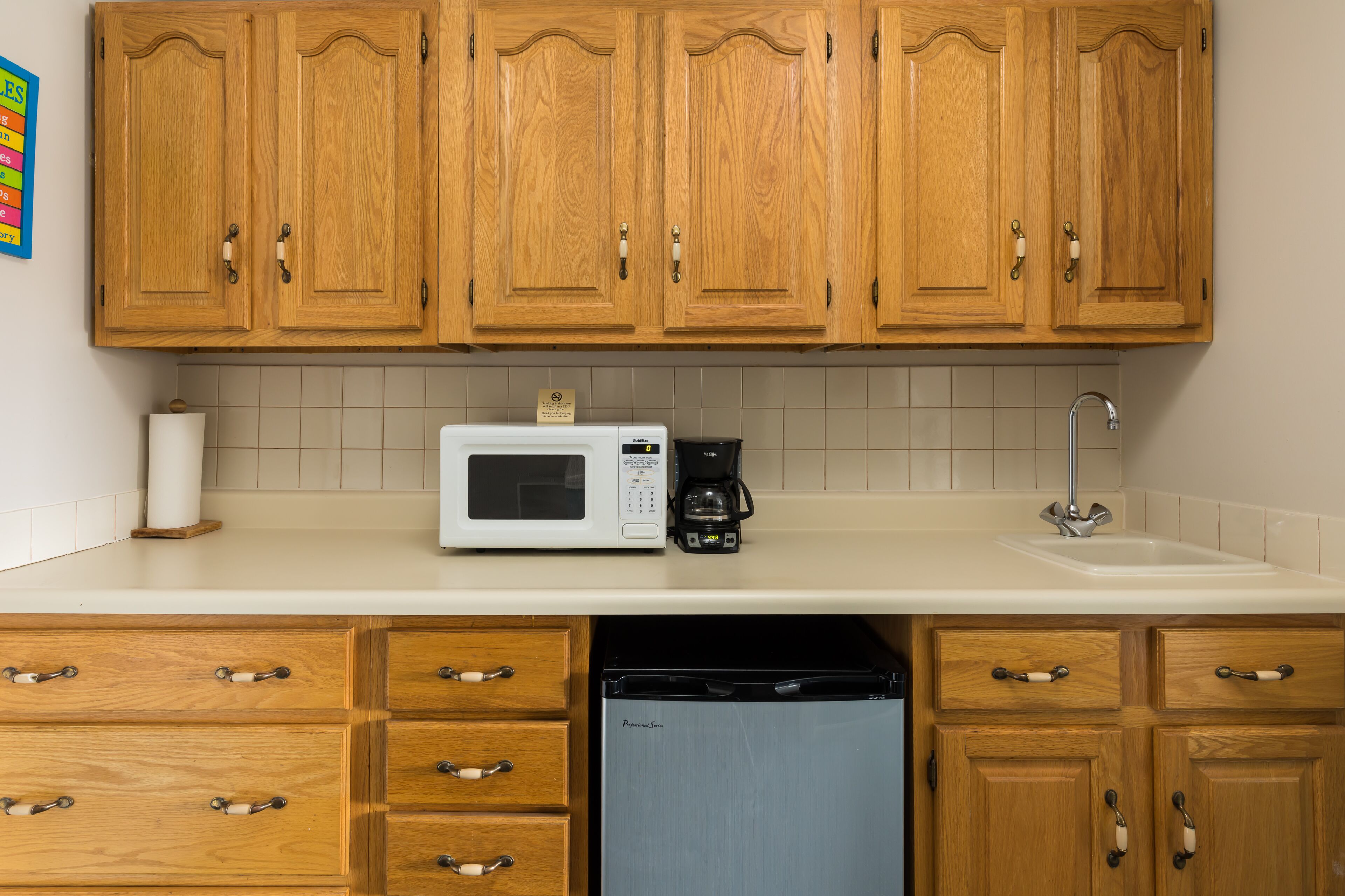 signature studio suite, 1 king bed (harborview - 29) | private kitchen | mini-fridge, microwave, coffee/tea maker, toaster
