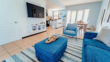 TV, video games, DVD player, stereo