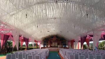 Outdoor banquet area