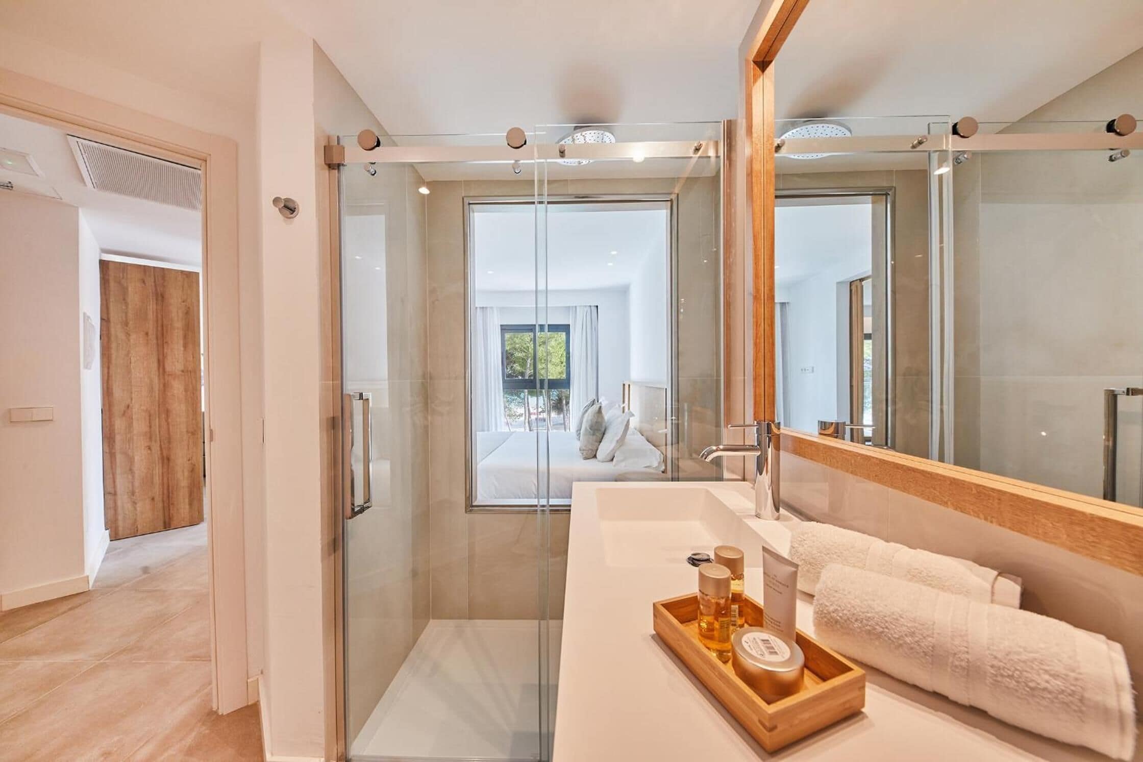 shower, free toiletries, hair dryer, bathrobes