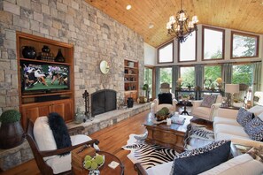 TV, fireplace, offices