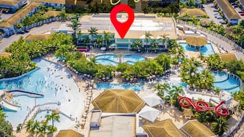 15 outdoor pools, pool umbrellas, sun loungers