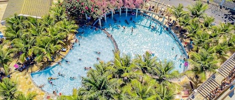 15 outdoor pools, pool umbrellas, sun loungers