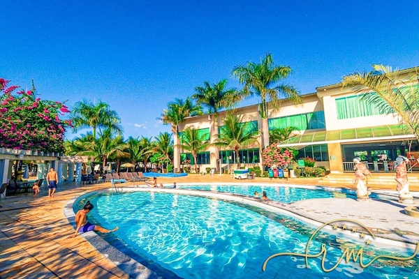 15 outdoor pools, pool umbrellas, sun loungers