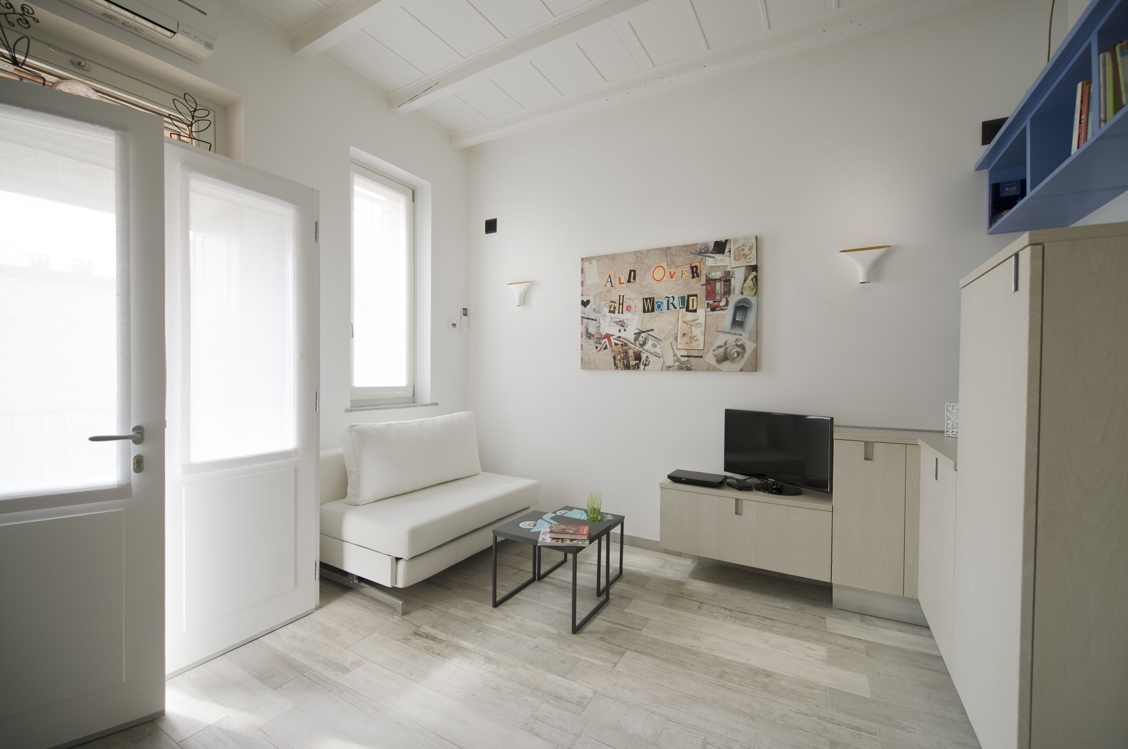 TV, DVD player, books