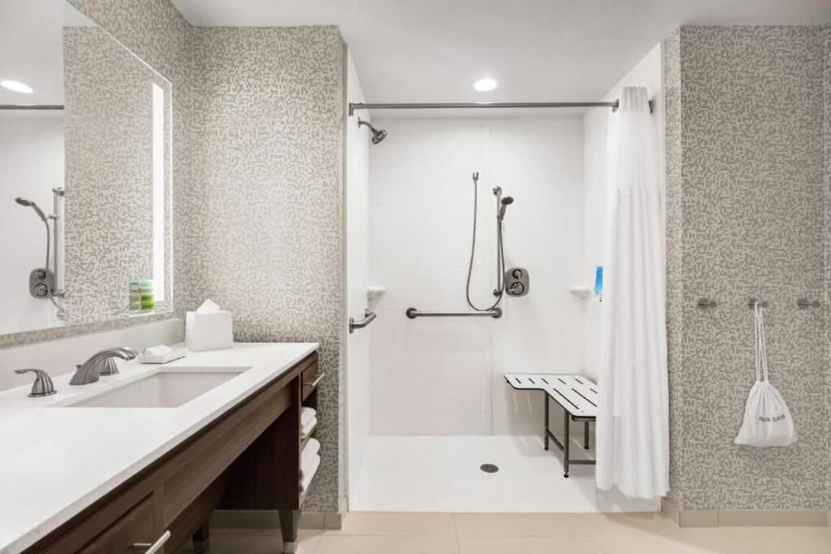 Bathroom | Eco-friendly toiletries, hair dryer, towels, soap