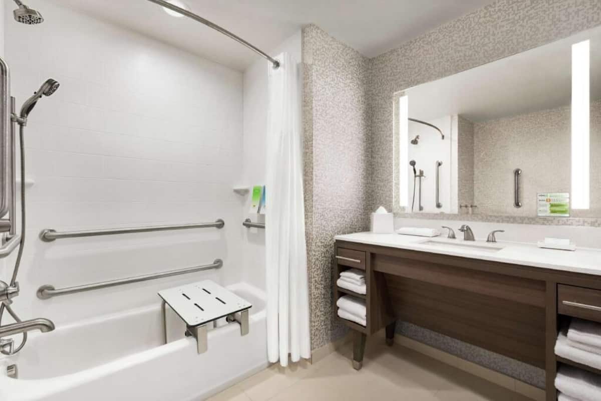 Bathroom | Eco-friendly toiletries, hair dryer, towels, soap