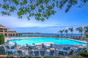 Outdoor pool, a heated pool - Resort Style Serenity on Lake Conroe: Tennis, Lake-Side Pool, Gym, Marina (Montgomery)