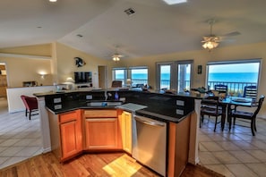Comfort House, 3 Bedrooms, Beach View (Beach House) | Private kitchen | Full-size fridge, microwave, oven, dishwasher