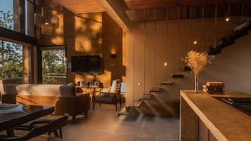 Smart TV, fireplace, video games, table tennis